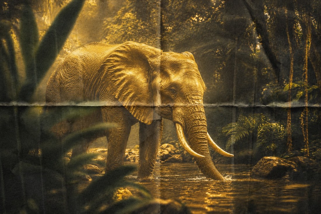 L'Éléphant Doré, jungle du Congo