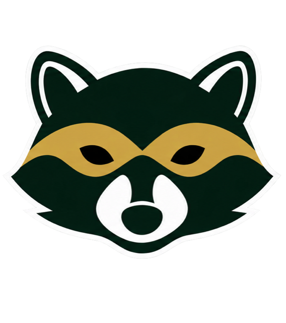 Mascotte Maskey, le raton laveur masqué
